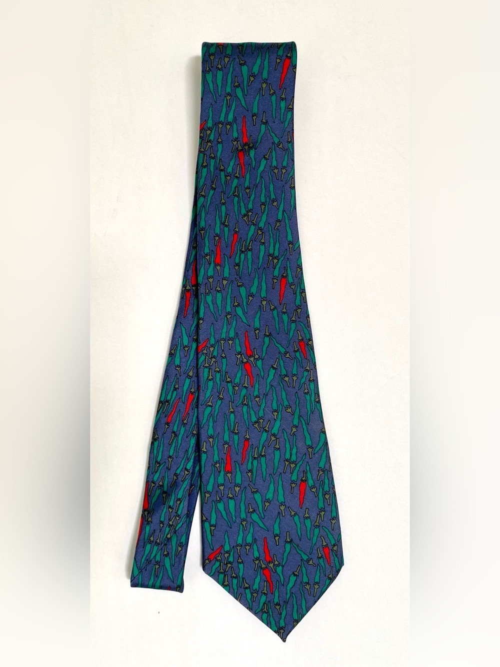 Museum of Find Arts Boston Red and Green Chili Peppers Silk Tie